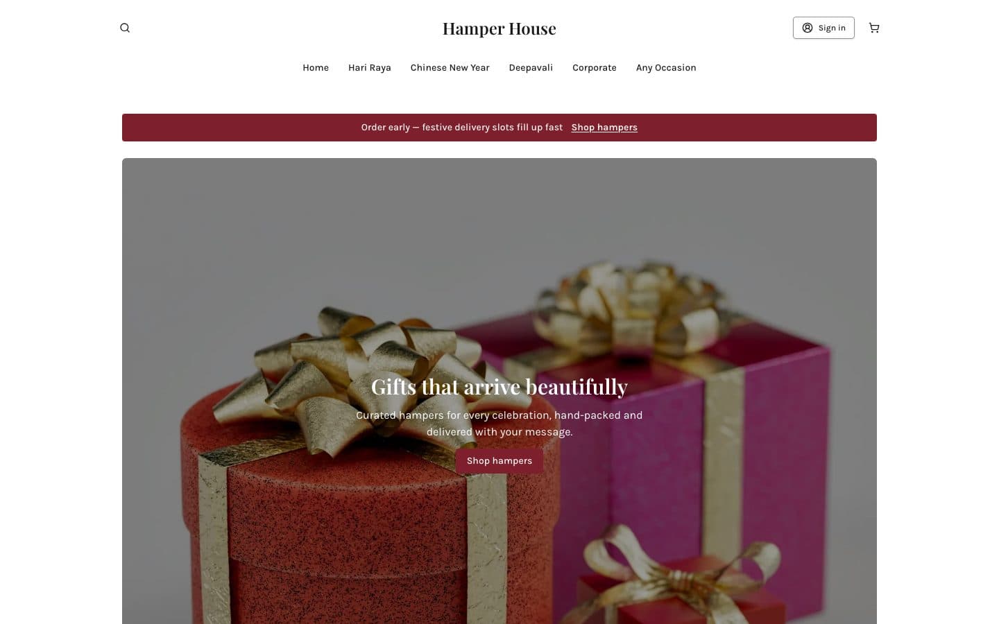 Hamper House — Festive hampers & gifts